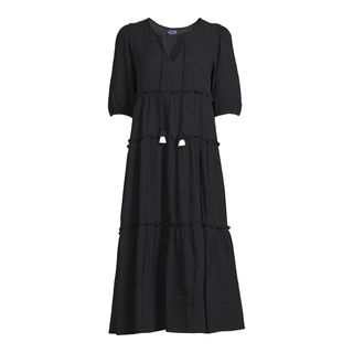Scoop + Peasant Dress With Puff Sleeves