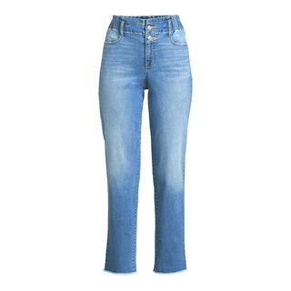 Scoop + High-Rise Straight Crop Jeans