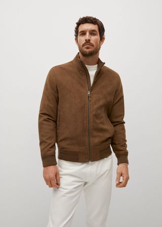 Mango + Suede-Effect Bomber Jacket