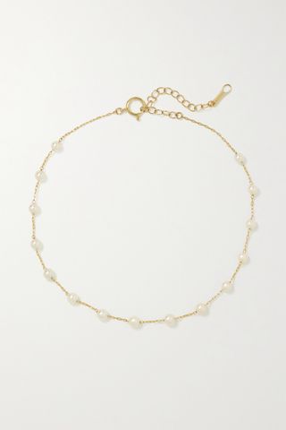 Mizuki + 14-Karat Gold Pearl Anklet