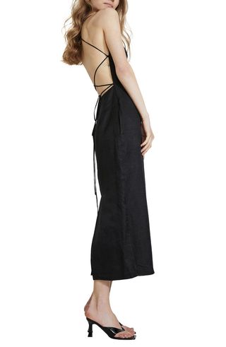 Bardot + Mindy Strappy Open Back Linen Blend Dress