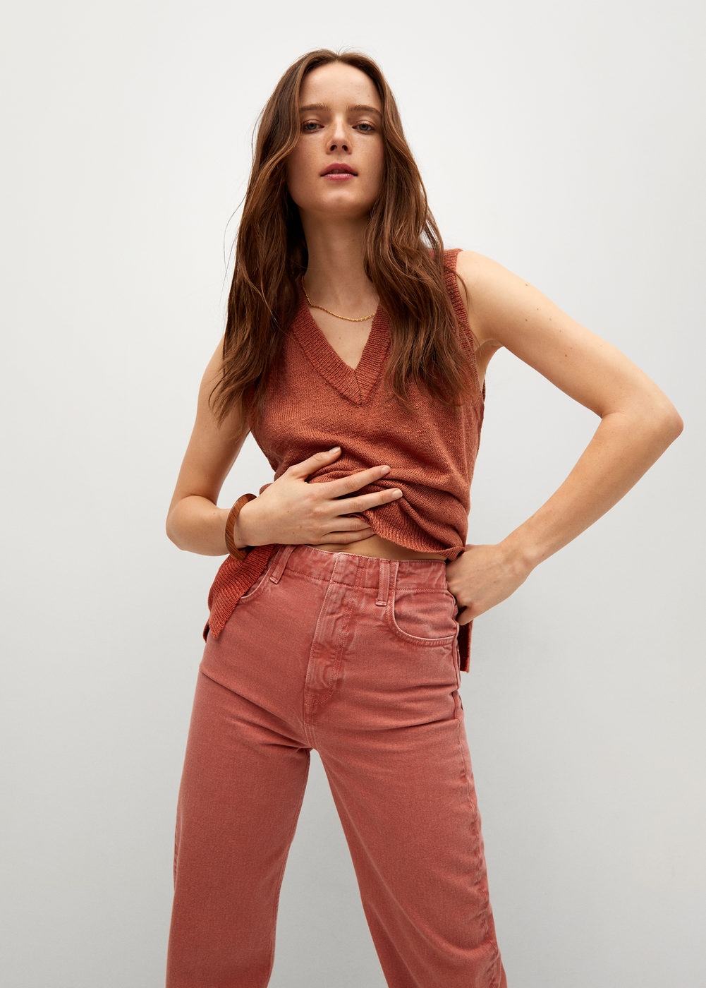 Mango + V-Neck Knitted Vest