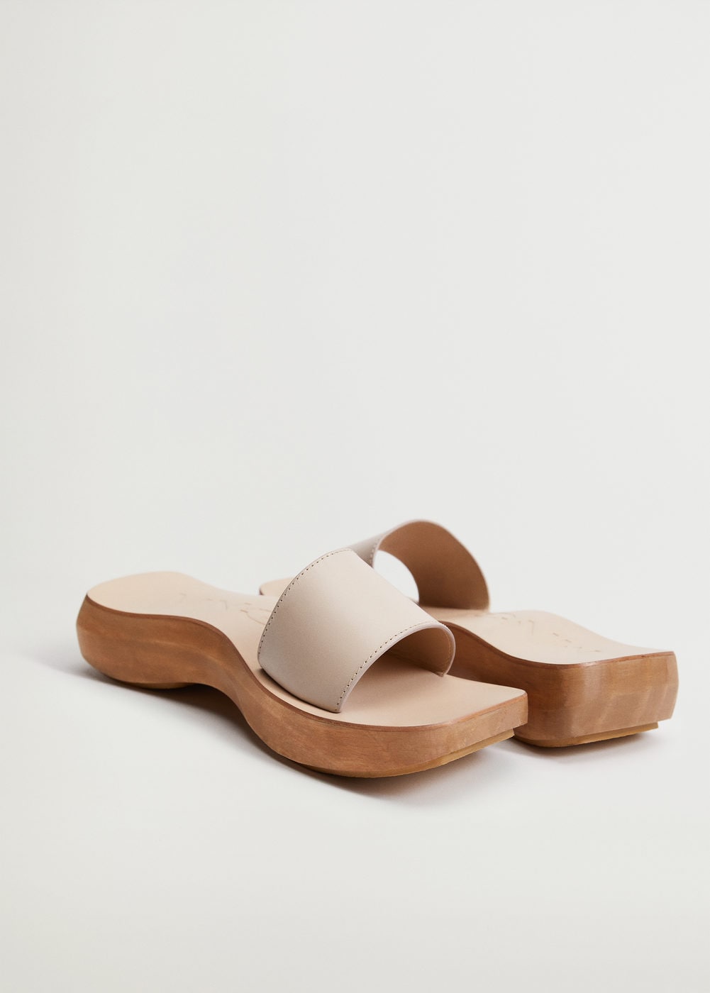 Mango + Asymmetric Leather Clogs
