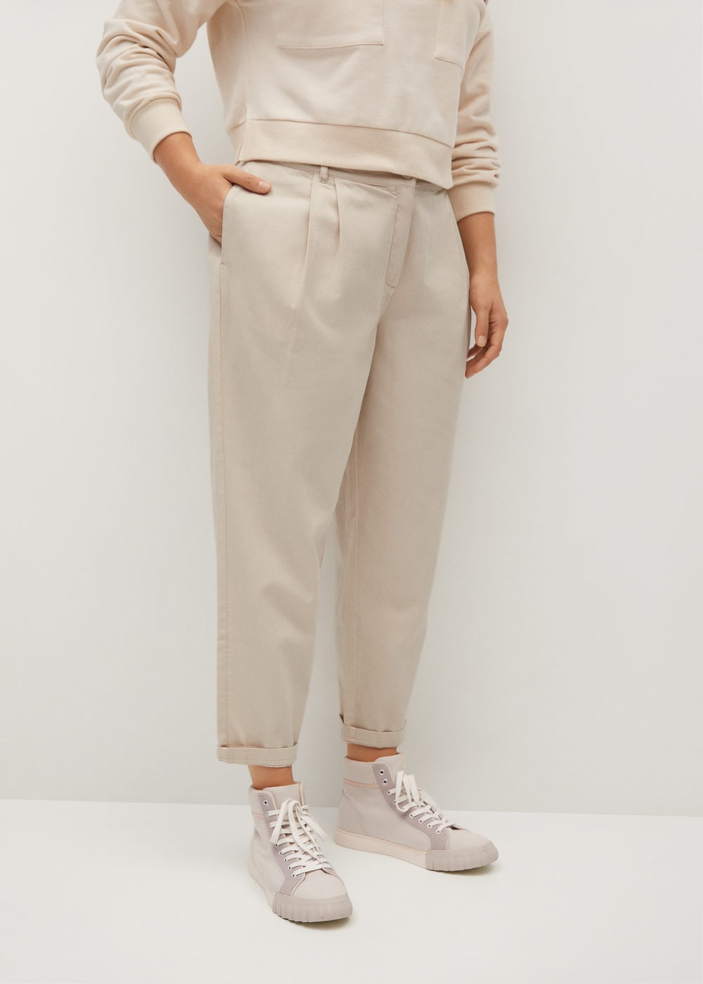 Violeta by Mango + Slouchy Cotton Pants