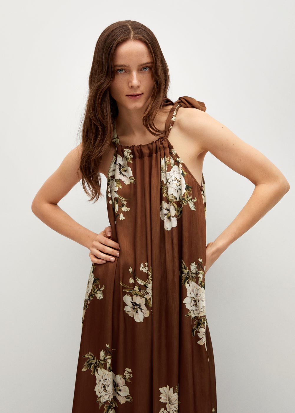 Mango + Floral Print Long Dress