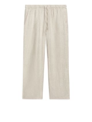 Arket + Elastic-Waist Linen Trousers