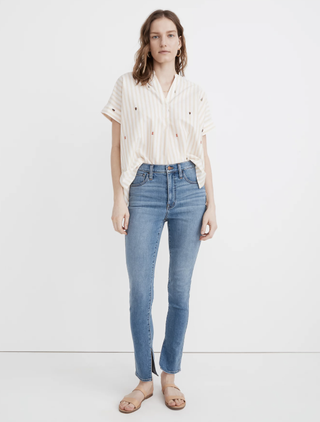 Madewell + High-Rise Roadtripper Supersoft Jeans in Minford Wash: Ankle-Slit