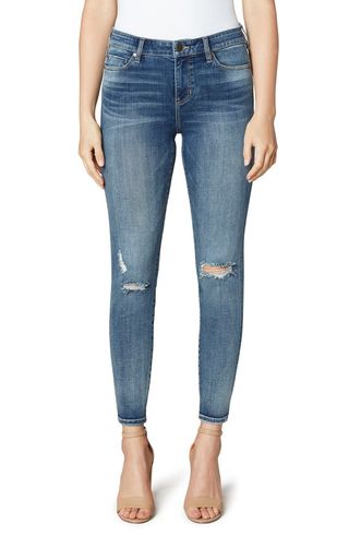 Liverpool + Penny Distressed High Waist Ankle Skinny Jeans