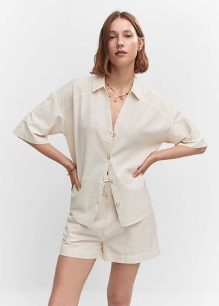 Mango + Cotton Linen-Blend Shirt