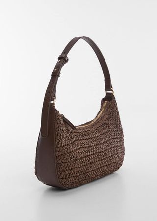 Mango + Natural Fiber Shoulder Bag