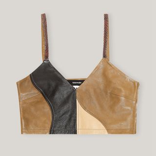 Ahluwalia x Ganni + Leather Crop Top