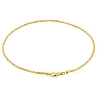Gem Avenue + 14k Gold Rope Chain Anklet