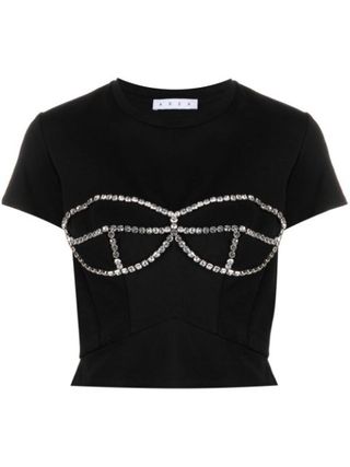 Area + Crystal-Embellished Short-Sleeved T-Shirt