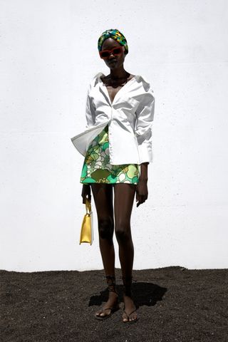 Zara + Printed Mini Skirt