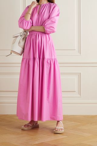 Matteau + Tiered Organic Cotton-Poplin Maxi Dress