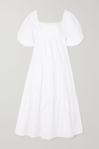 Faithfull the Brand + Kiona Tiered Cotton Poplin Midi Dress