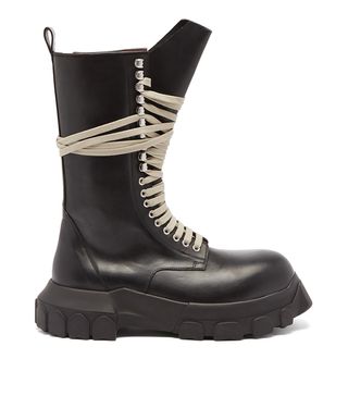 Rick Owens + Bozo Tractor Lace-Up Leather Boots