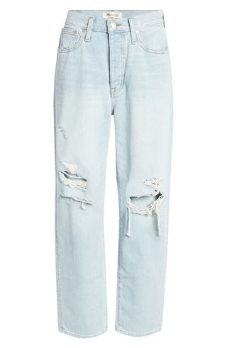 Madewell + The Dadjean Ripped High Waist Jeans