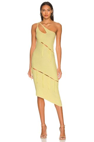 Nbd + Bianca Alternate Stitch Dress in Butter Yellow