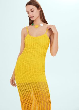 Mango + Knit Dress With Openwork Panels