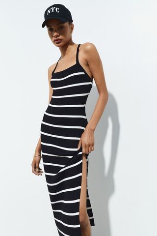 H&M + Open-Backed Rib-Knit Dress