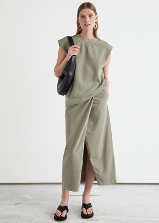 & Other Stories + Jersey Midi Wrap Skirt