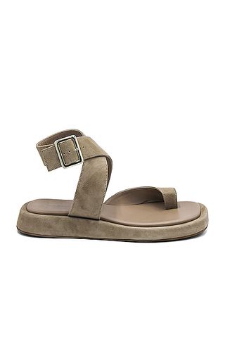 RHW/GIA + Flat Toe Ring Wrap Suede Sandals