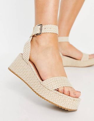 ASOS Design + Tatiana Flatform Sandals in Natural