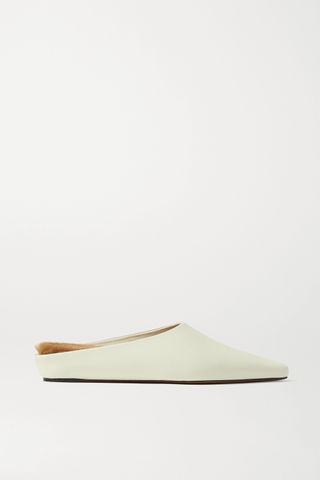 Neous + Alba Shearling-Lined Leather Slippers