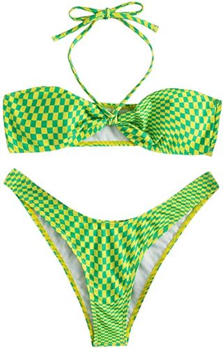 Soly Hux + Checkered Halter High Cut Bikini