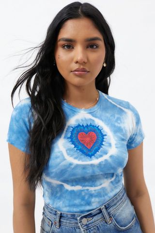 Urban Outfitters + Heart Short Sleeve Baby Tee