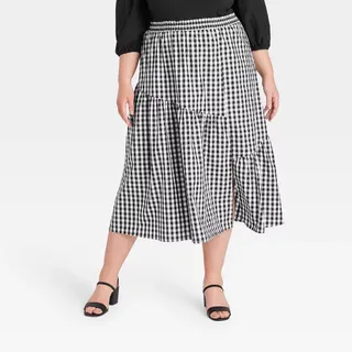 Who What Wear + Ruffle Midi Skirt