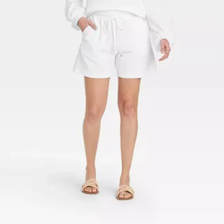 Who What Wear + Lounge Shorts in Bright White