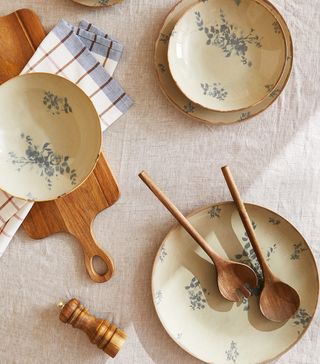 Zara + Aged Stoneware Floral Print Tableware