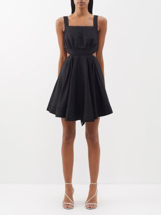 Aje + Clara Tie-Back Linen-Blend Mini Dress