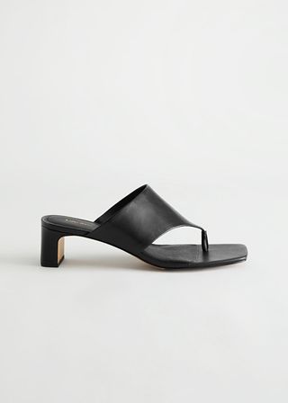& Other Stories + Thong Strap Leather Mule Sandals