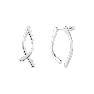 Wonther + Double Boomerang Earrings Silver