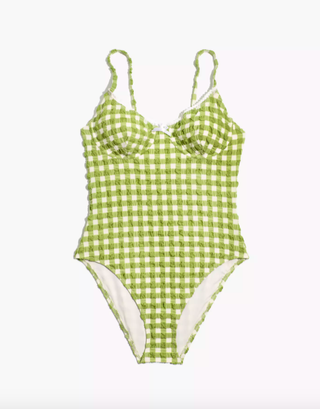 Madewell x Solid&Striped + Taylor One-Piece Swimsuit in Textural Gingham