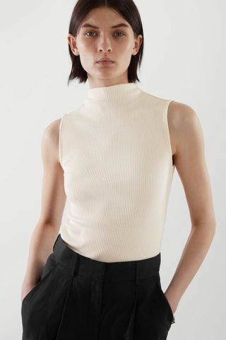 COS + High-Neck Ribbed Vest