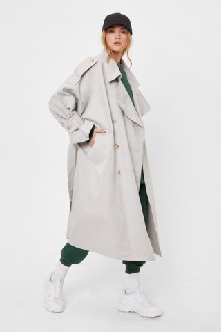 Nasty Gal + We're on the Case Belted Oversized Trench Coat