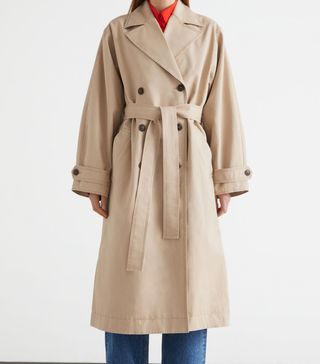& Other Stories + Relaxed Belted Cotton Trench Coat