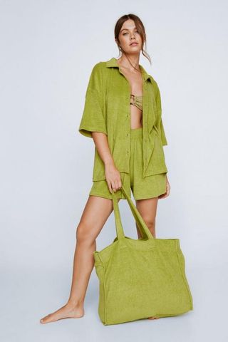 Nastygal + Towelling Shirt and Short 4 Piece Cover Up Set