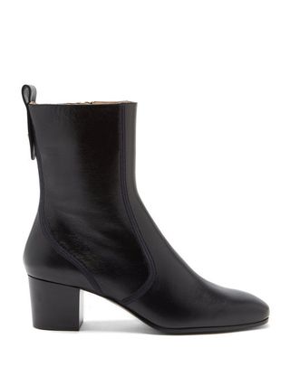 Chloé + Goldee Block-Heel Leather Boots