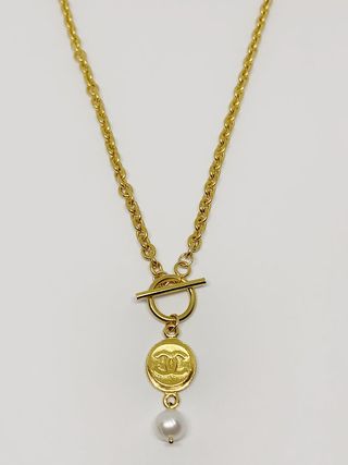 Marhaba Vintage + Chanel Pearl Toggle Necklace (Small Pendant)