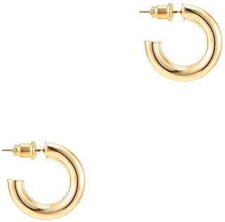 Pavoi Store + 14k Gold Colored Lightweight Chunky Open Hoops