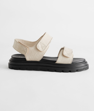 & Other Stories + Croc Embossed Leather Sandals