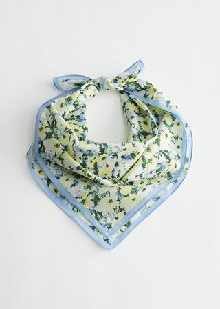& Other Stories + Floral Silk Cotton Blend Scarf
