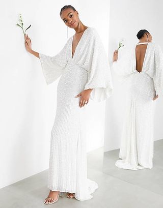 ASOS + Edition Ciara Sequin Kimono Sleeve Wedding Dress