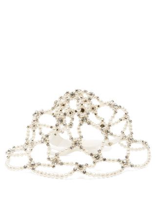 Simone Rocha + Faux-Pearl and Crystal-Embellished Cap