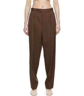 Auralee + Brown Pleated Trousers